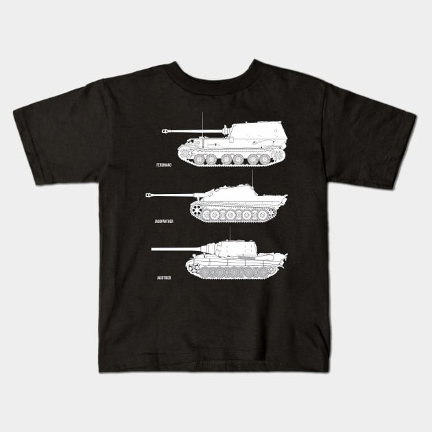 German tank destroyers of Second World War Kids T-Shirt by FAawRay